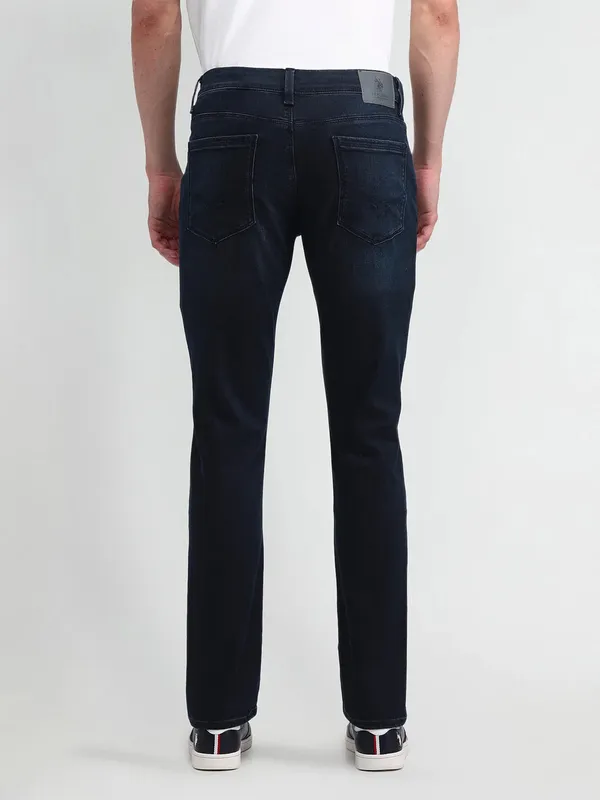 US POLO dark blue washed slim taper jeans