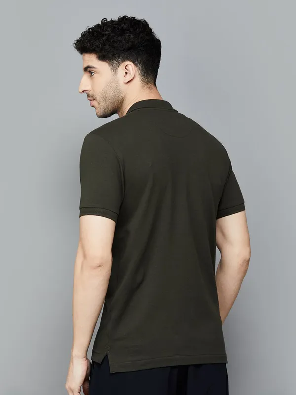 US POLO dark green slim fit cotton men t-shirt
