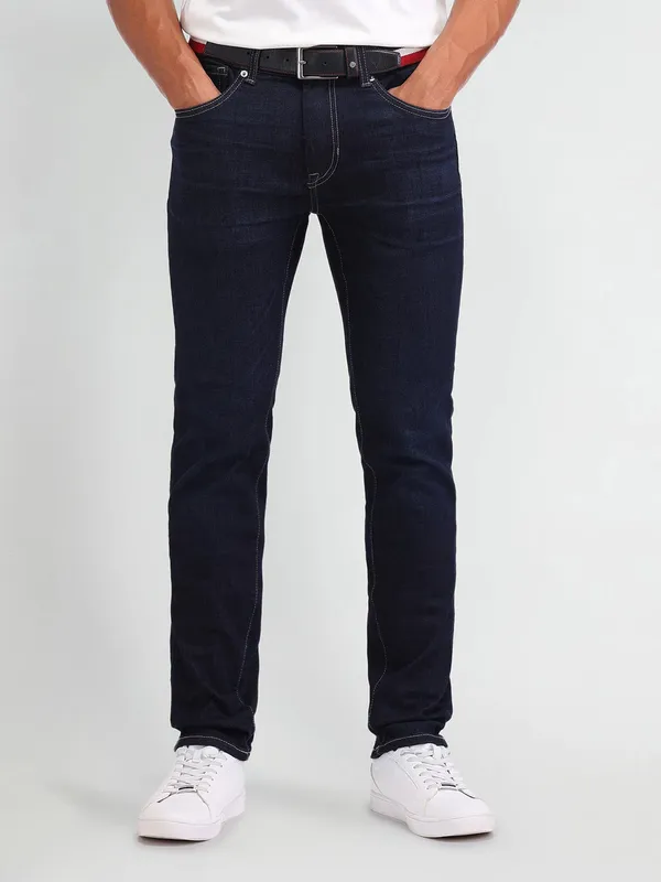 US POLO denim solid black jeans for men