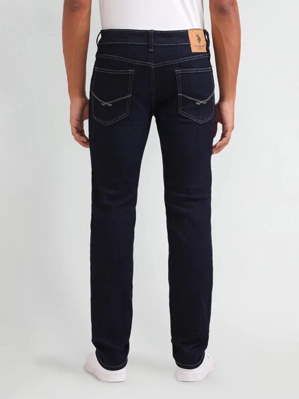 US POLO denim solid black jeans for men