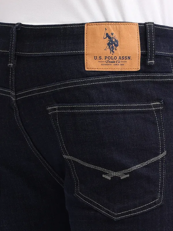 US POLO denim solid black jeans for men