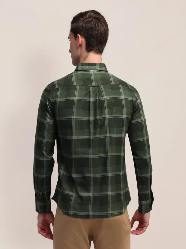 US POLO forest green checkered casual wear shirt