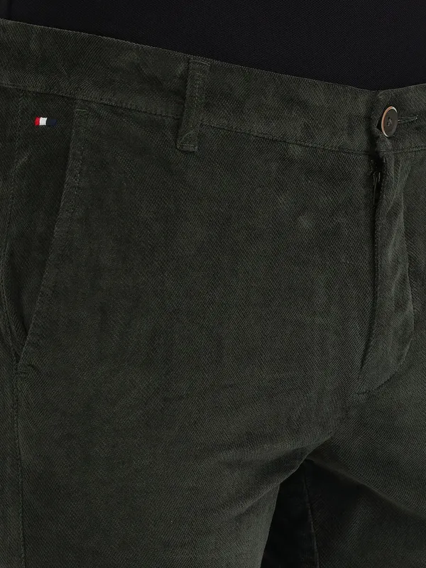 US POLO forest green slim fit cotton trouser