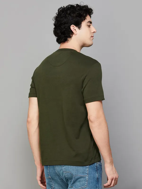 US POLO green cotton slim fit men t-shirt