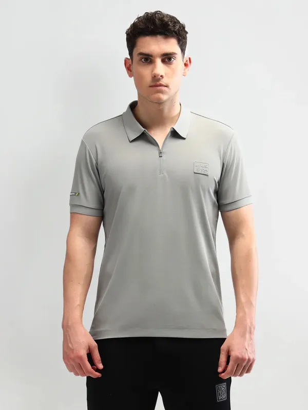 US POLO grey slim fit t-shirt in cotton