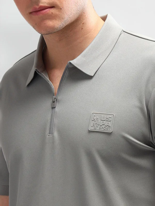 US POLO grey slim fit t-shirt in cotton