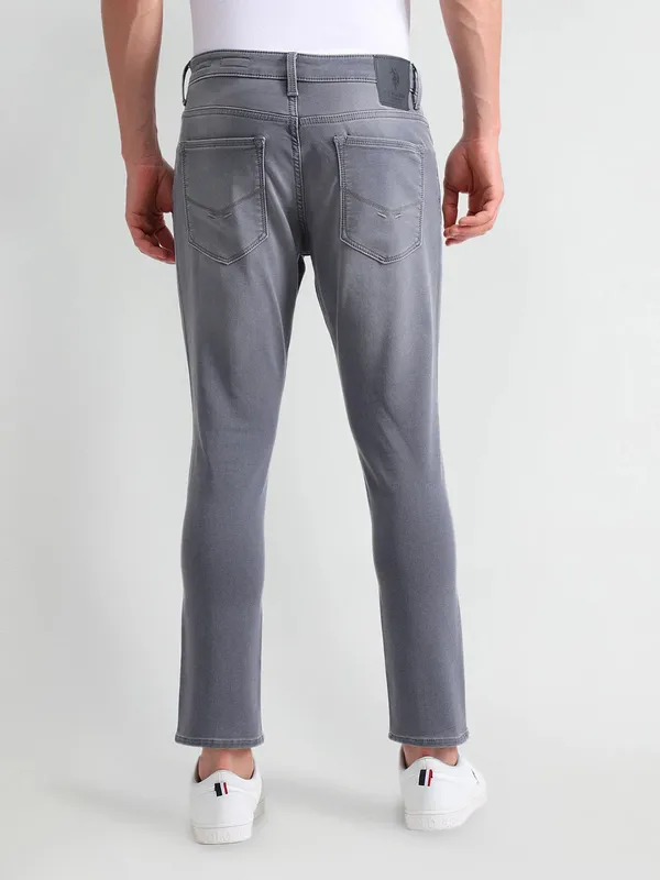 US POLO grey slim tapered cotton jeans