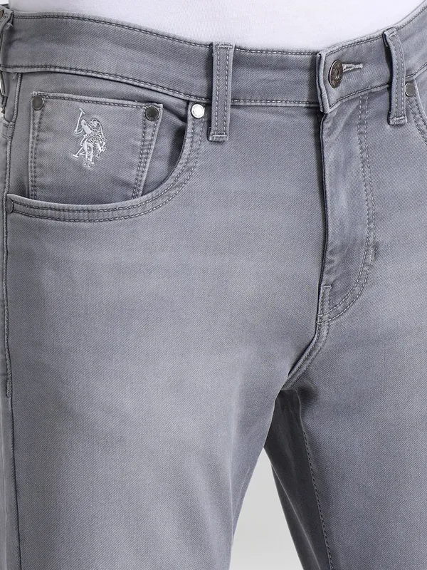 US POLO grey slim tapered cotton jeans
