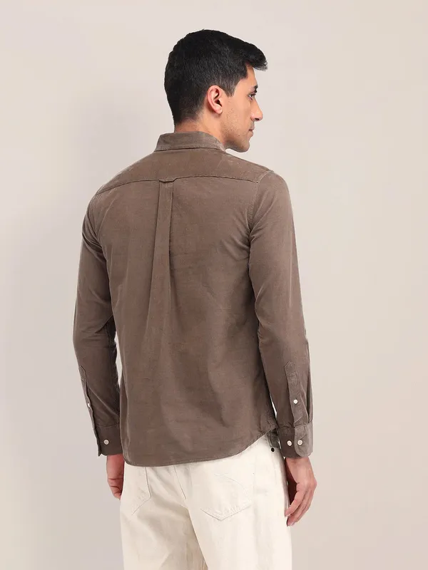 US POLO light brown cotton shirt for men