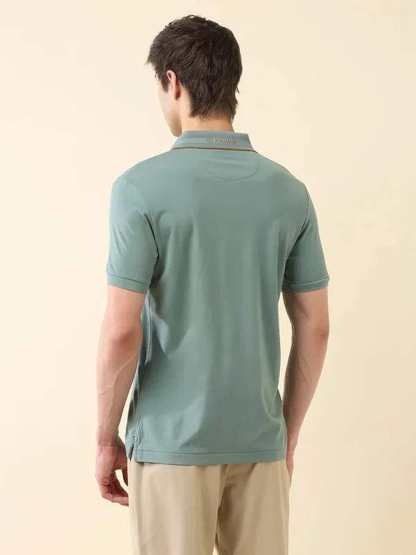 US POLO light green slim fit mens polo t-shirt