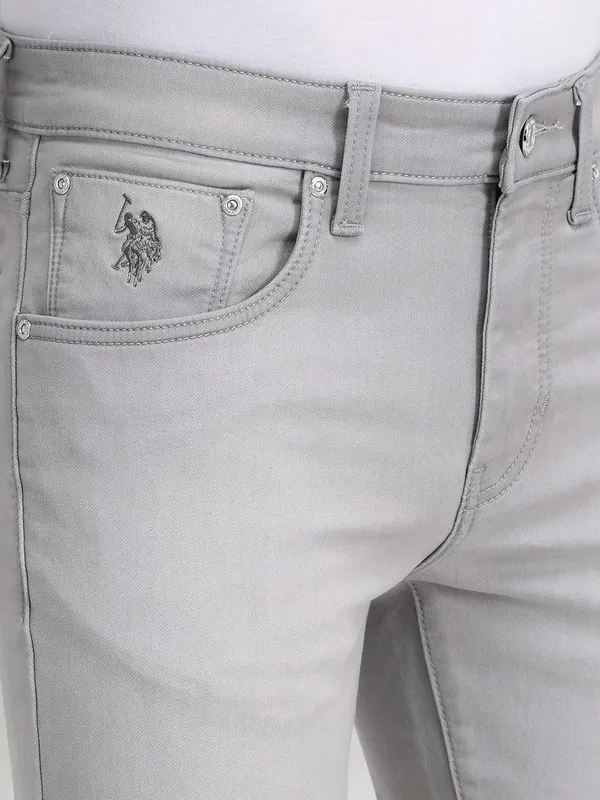 US POLO light grey skinny fit cotton jeans