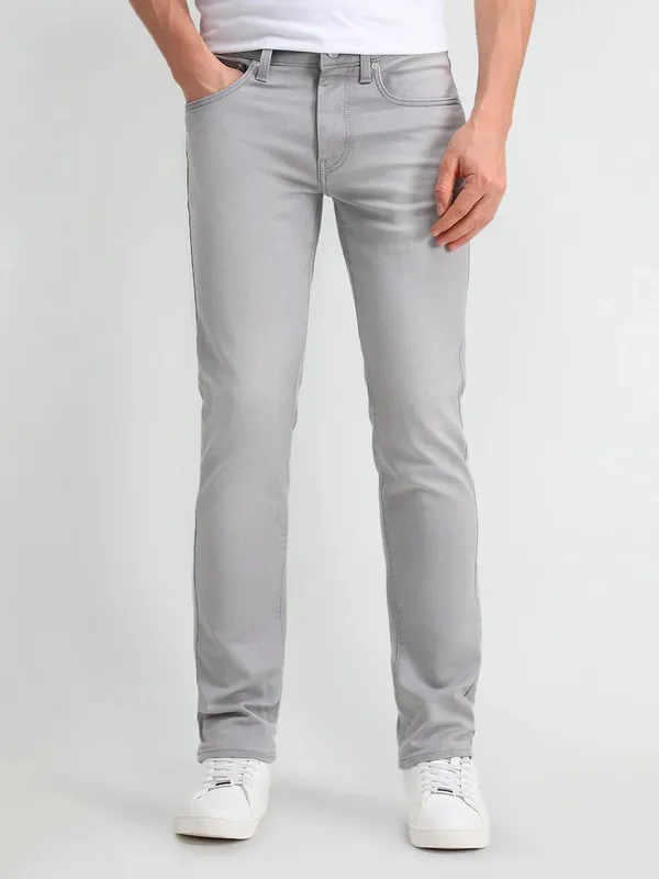 US POLO light grey skinny fit cotton jeans