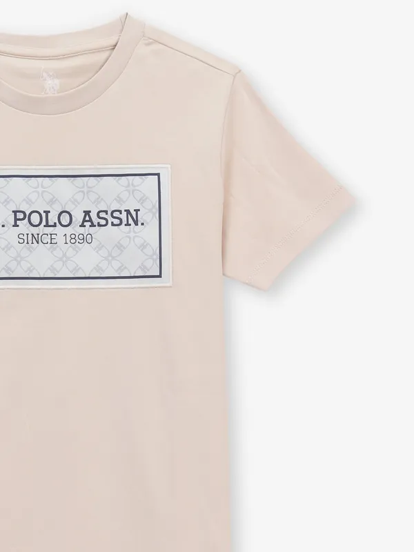 US POLO men cotton t-shirt in beige