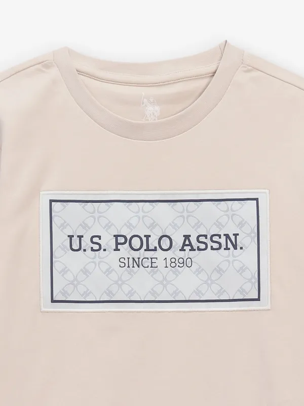 US POLO men cotton t-shirt in beige