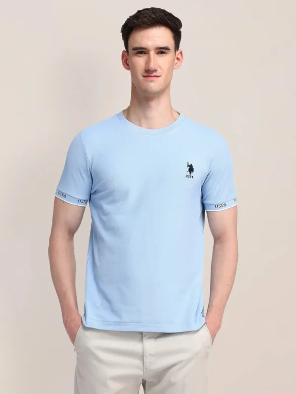 US POLO men light blue cotton t-shirt