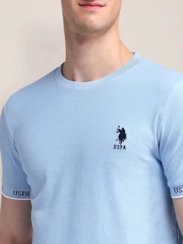 US POLO men light blue cotton t-shirt