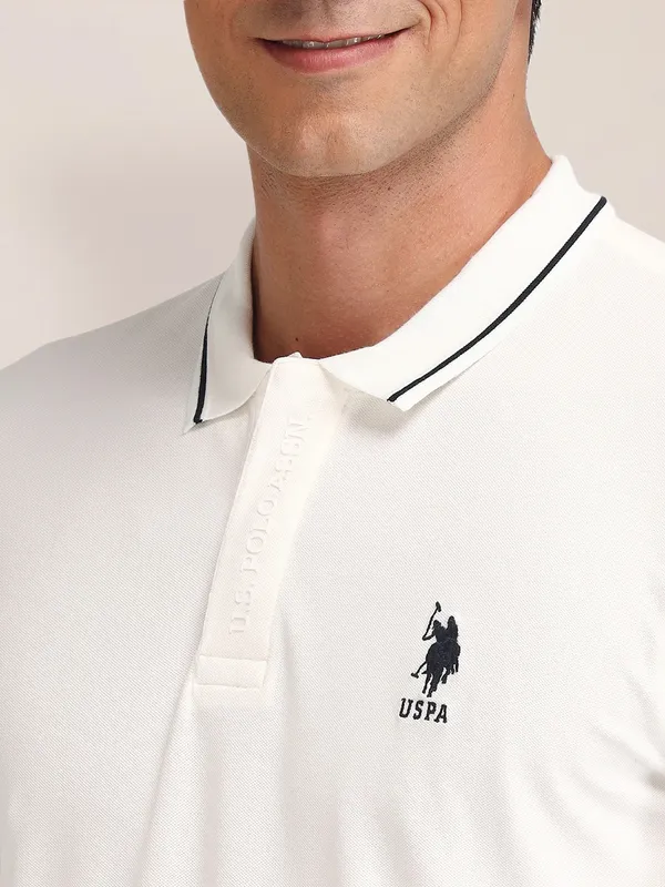 US POLO men slim fit cotton white t-shirt