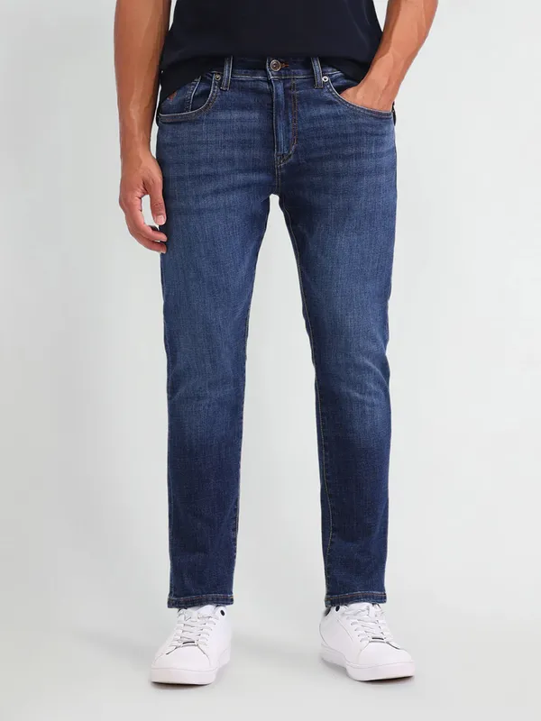US POLO men slim fit washed blue denim jeans