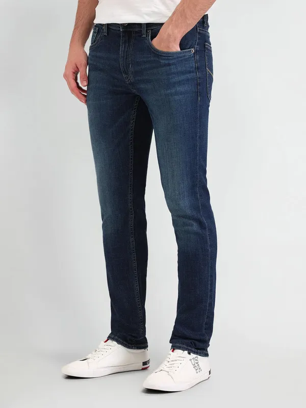 US POLO navy denim washed jeans for men