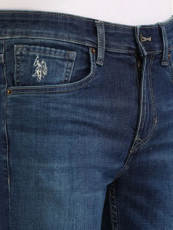 US POLO navy denim washed jeans for men