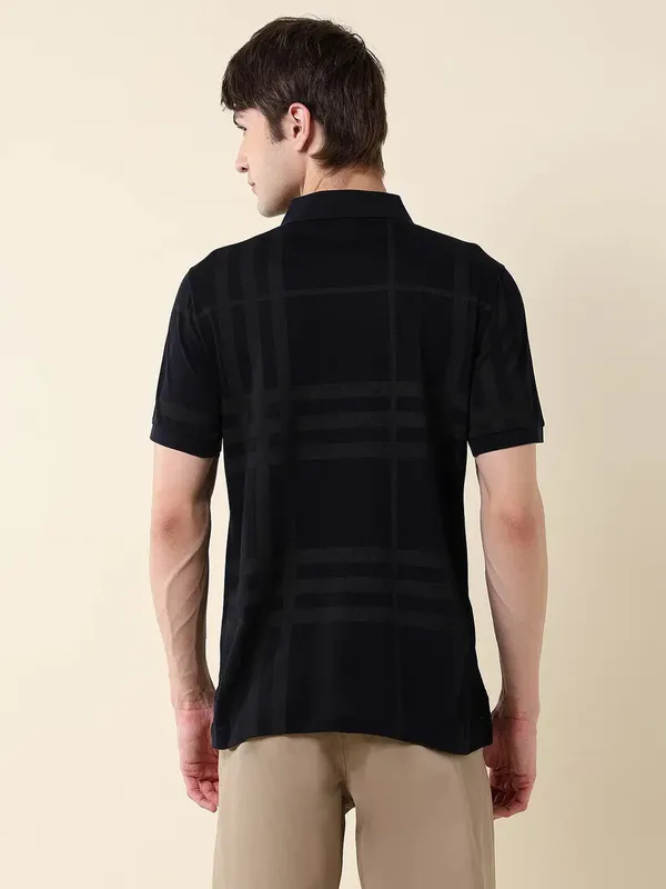US POLO navy printed slim fit cotton polo t-shirt