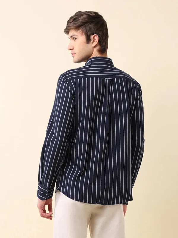 US POLO navy stripe pattern shirt
