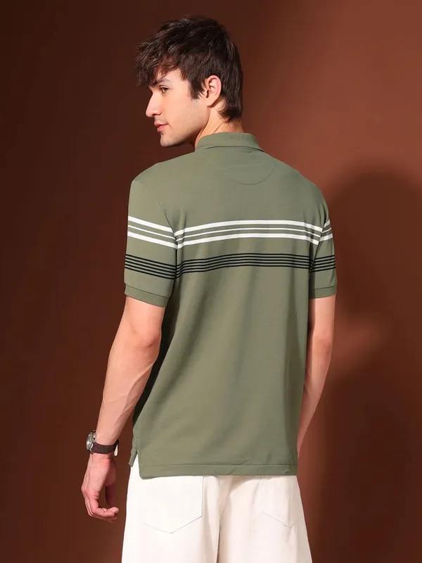 US POLO olive green plain polo t-shirt