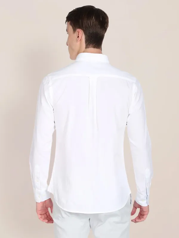 US POLO plain white casual wear mens shirt