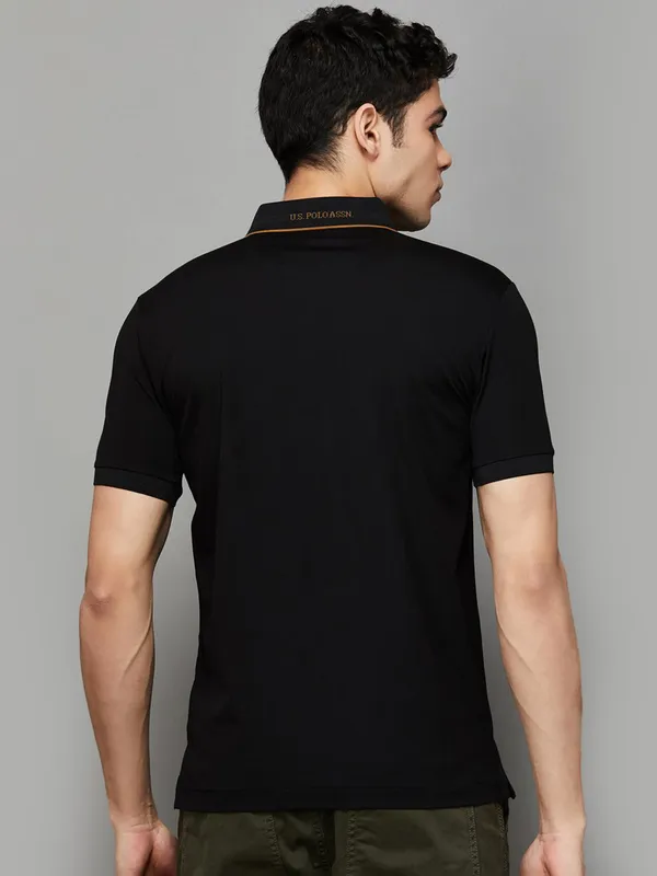US POLO plain white slim fit mens polo t-shirt