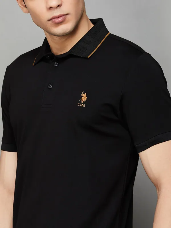 US POLO plain white slim fit mens polo t-shirt