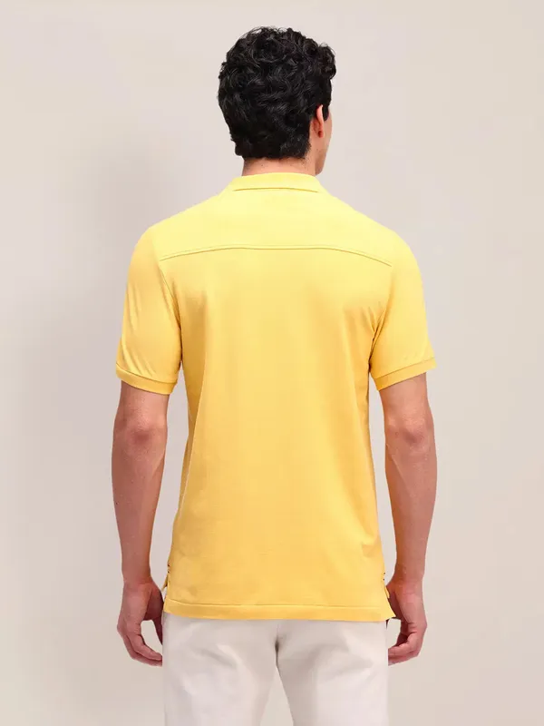US POLO plain yellow cotton slim fit polo t-shirt