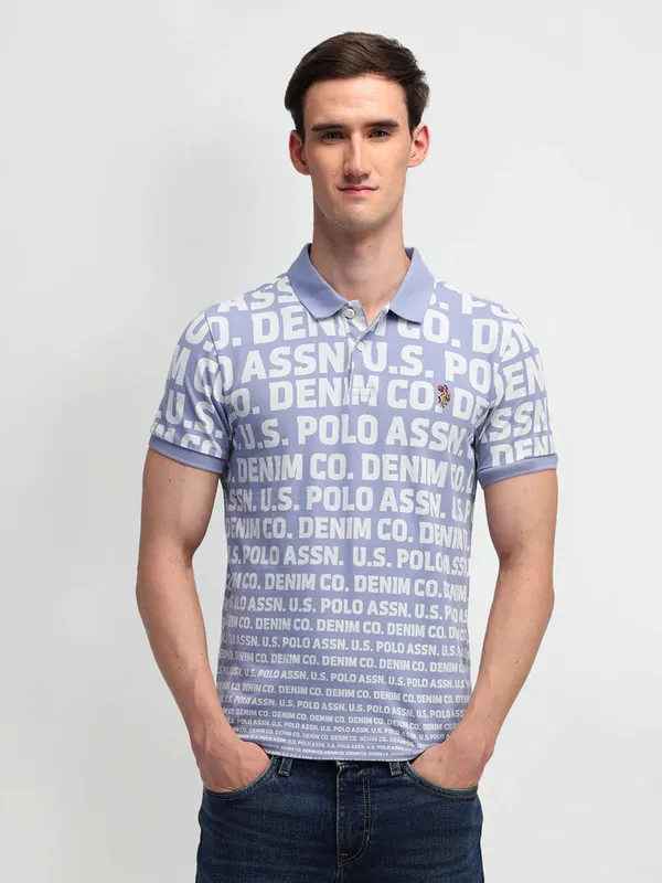 US POLO printed violet polo t-shirt
