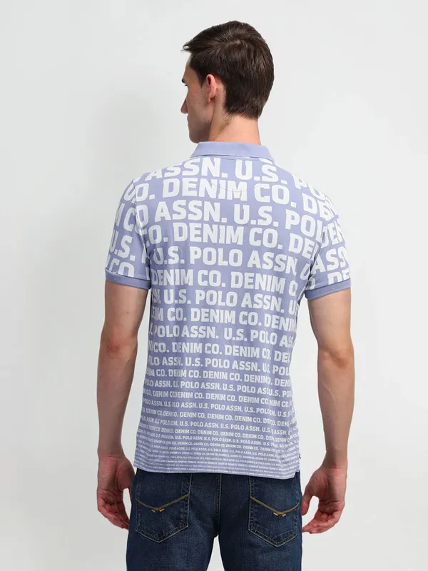 US POLO printed violet polo t-shirt