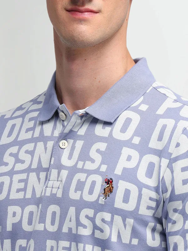 US POLO printed violet polo t-shirt