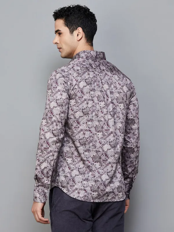 US POLO printed white mens casual shirt
