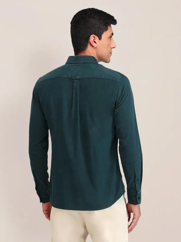 US POLO rama green cotton plain shirt for men