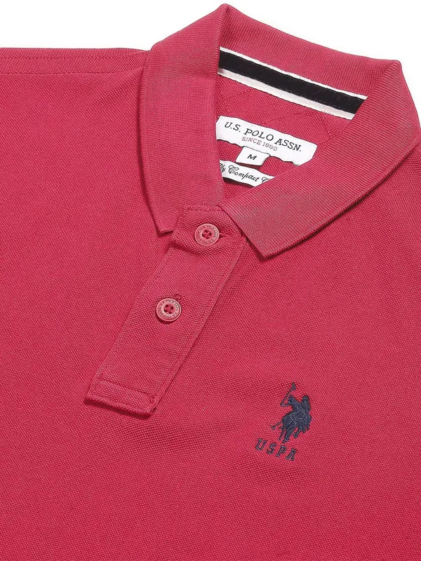 US Polo red cotton slim fit casual t shirt