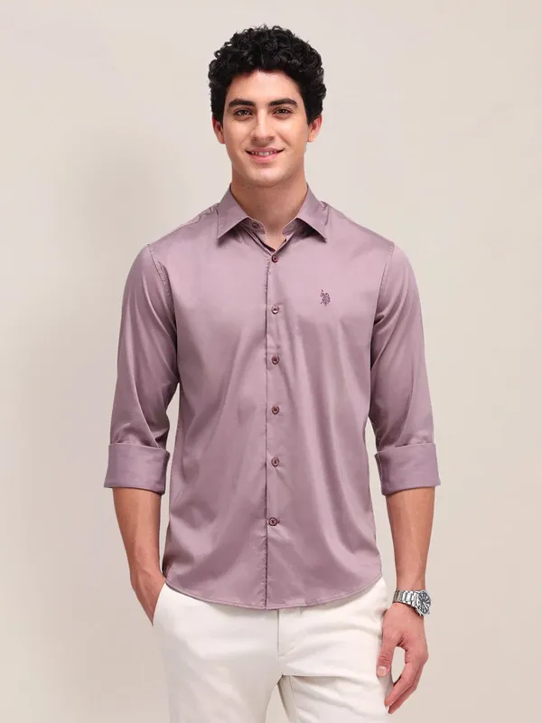 US POLO rose gold pink casual wear cotton shirt