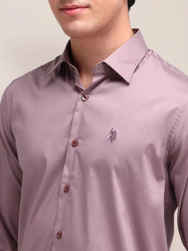 US POLO rose gold pink casual wear cotton shirt