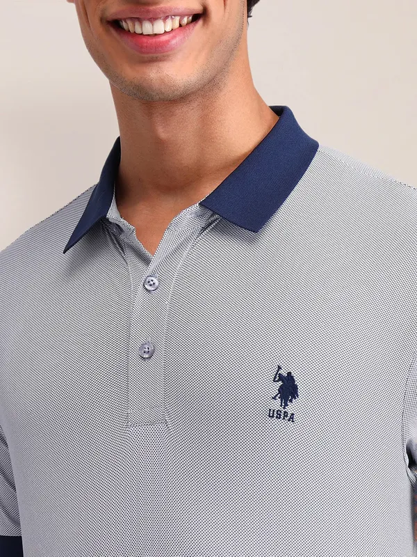 US POLO slim fit light blue cotton t-shirt