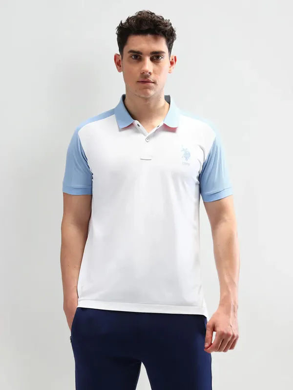 US POLO slim fit white cotton t-shirt
