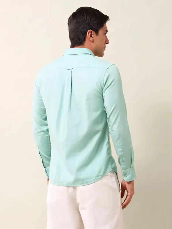 US POLO solid aqua casual wear mens shirt
