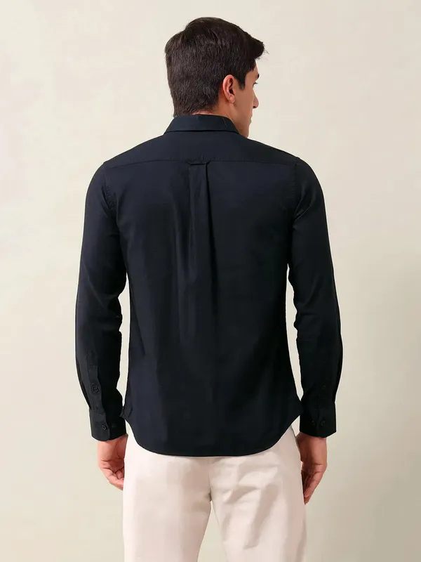 US POLO solid black casual wear mens shirt