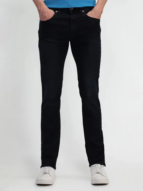 US POLO solid black skinny fit denim