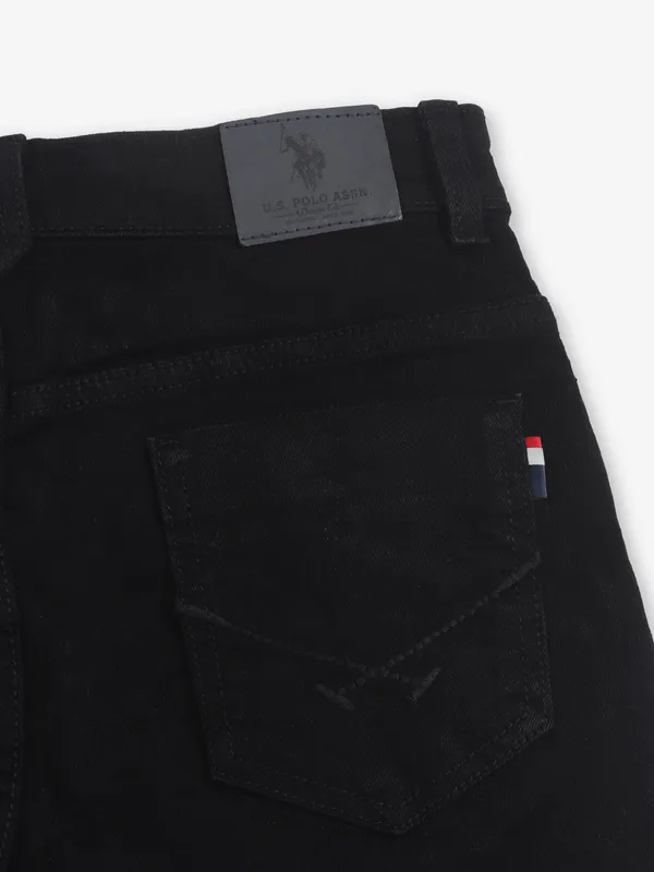 US POLO solid black slim fit jeans