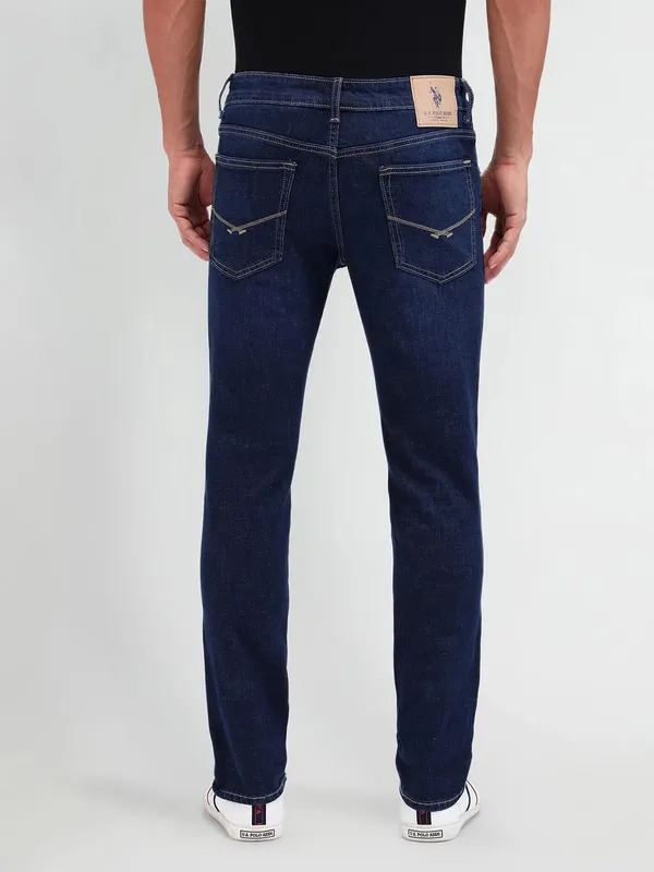 US POLO solid blue denim men jeans