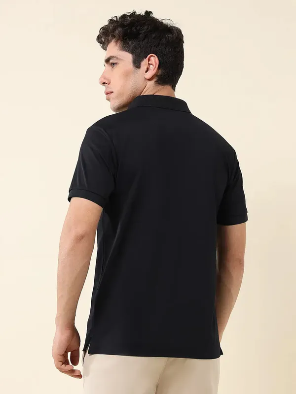 US POLO solid navy slim fit mens polo t-shirt