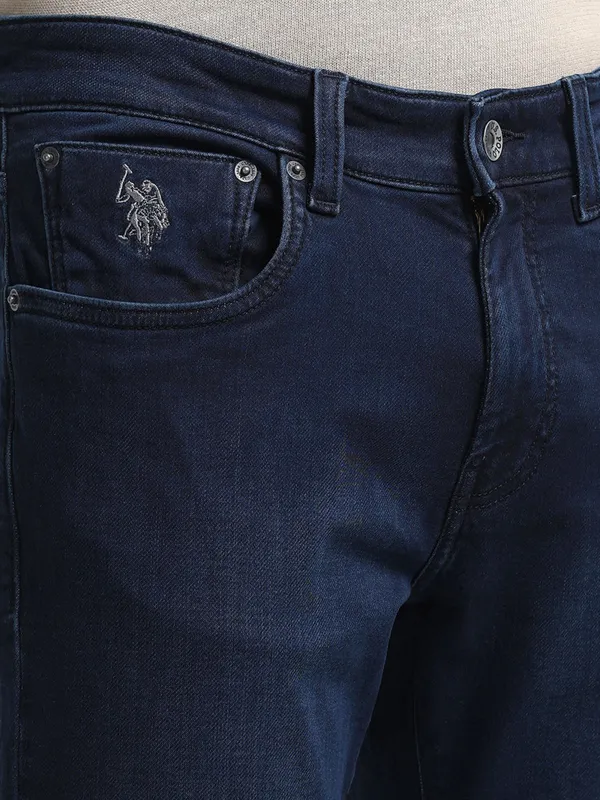 US POLO solid navy slim tapered denim