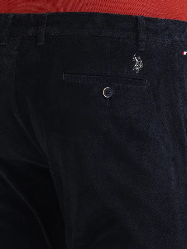 US POLO solid navy trouser in cotton