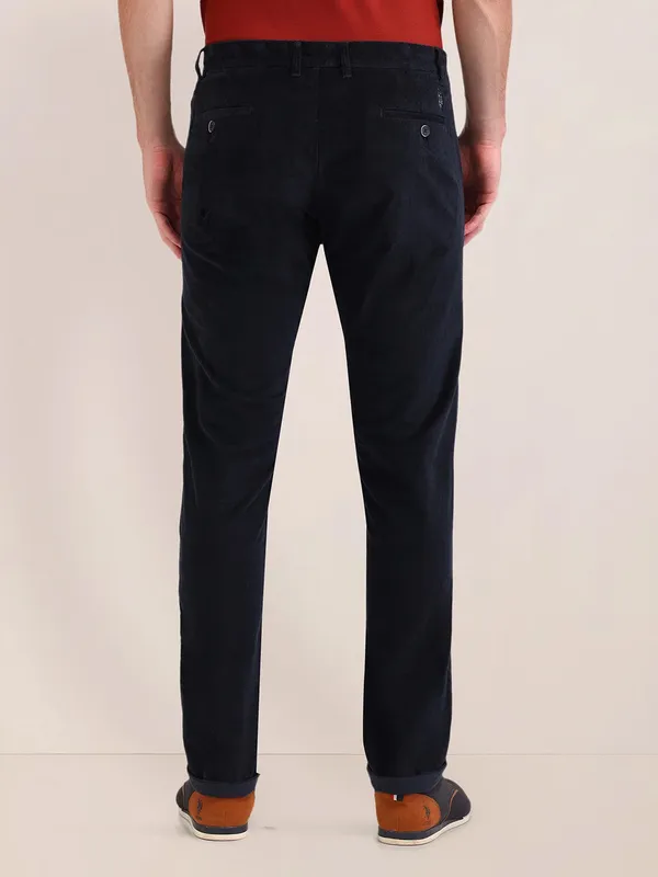 US POLO solid navy trouser in cotton